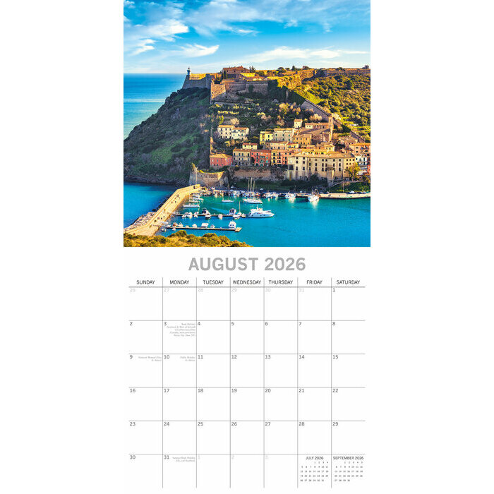 Calendrier Italienne 2025 Toscane Italie