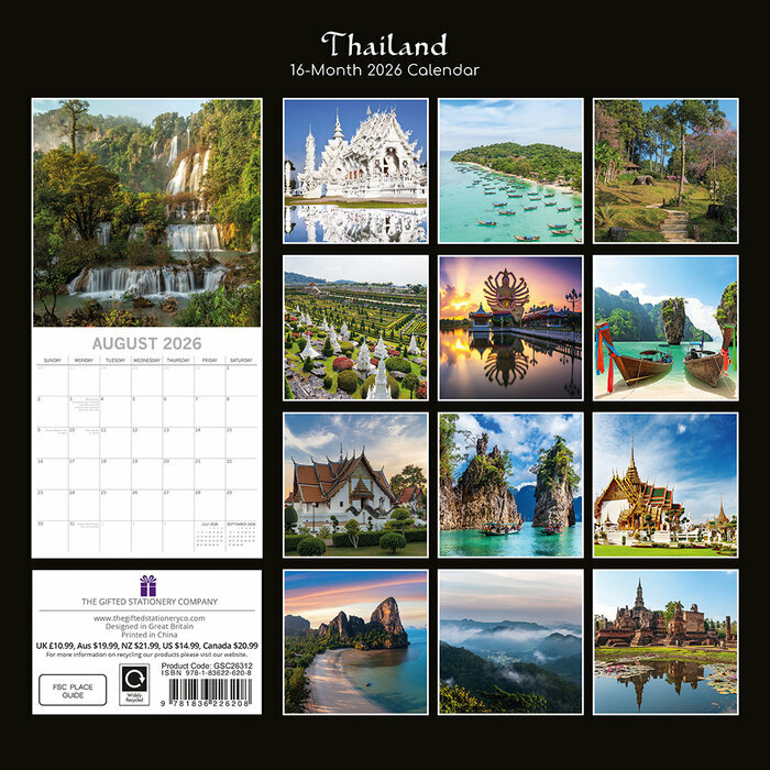 Calendrier 2026 Thaïlande Bangkok Asie
