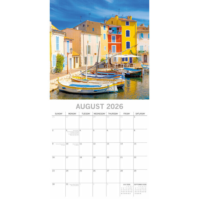 Calendrier papier 2026 Provence Sud de la France