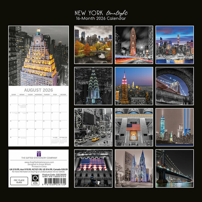 Calendrier Papier 2025 New York By Night Illumin