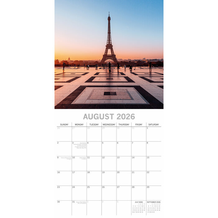 Calendrier Capitale 2025 Paris France