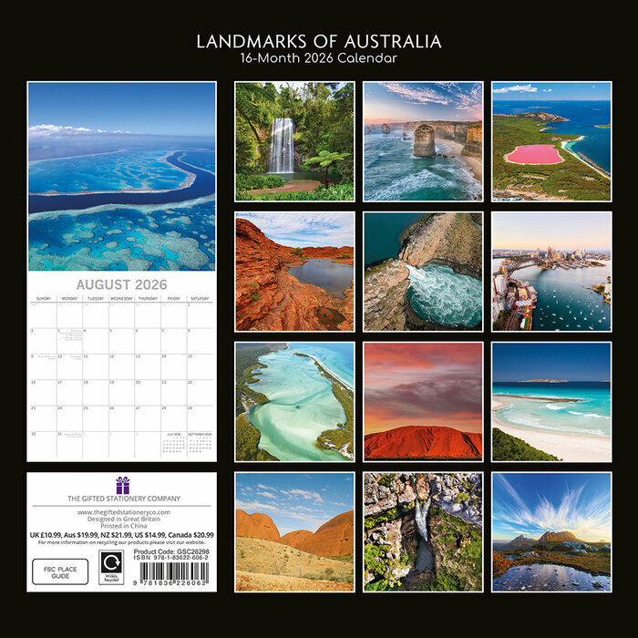 Calendrier 2026 Site Remarquable Australie