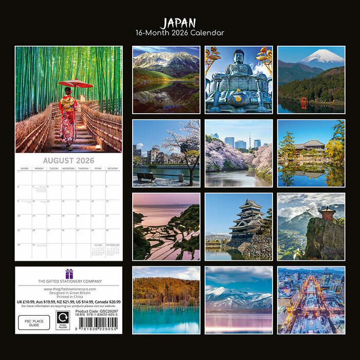 Calendrier 2026 Japon Asie