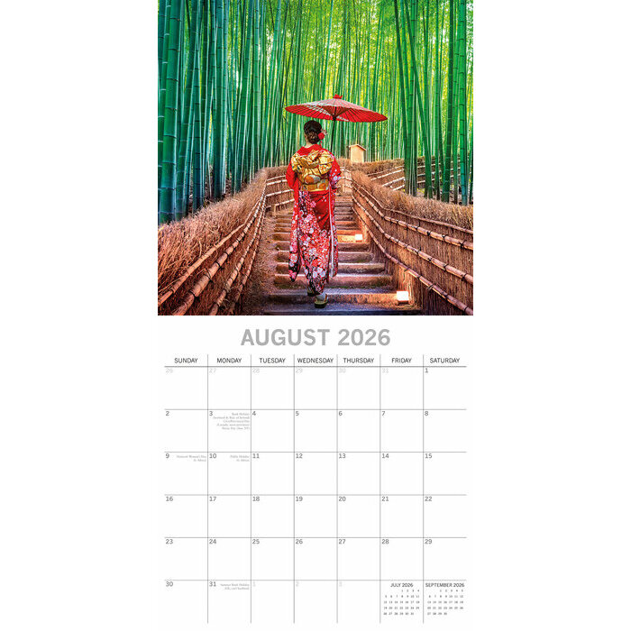 Calendrier Papier 2026 Japon Asie