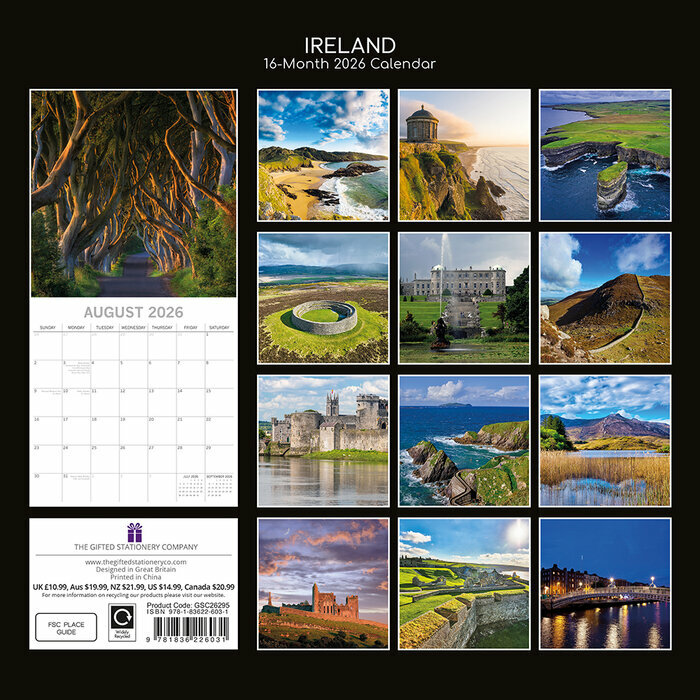 Calendrier papier 2026 Irlande Celte 