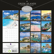 Calendrier papier 2025 Iles Grecques Santorin Corfou