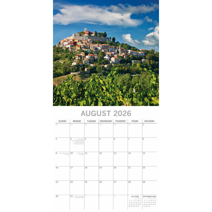 Calendrier papier 2026 Croatie Zagreb