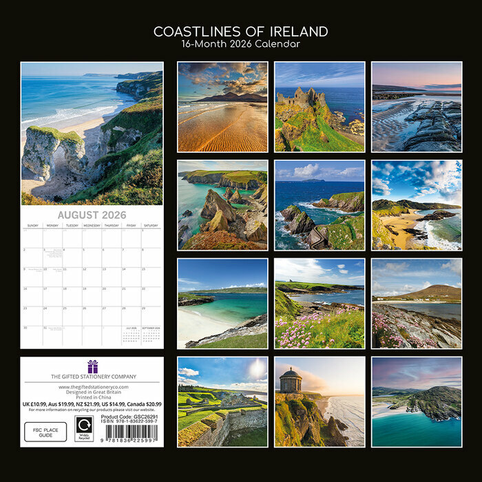 Calendrier mural 2026 Cte Irlandaise Irlande
