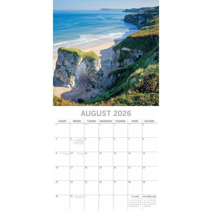 Calendrier  2026 Cte Irlandaise Irlande