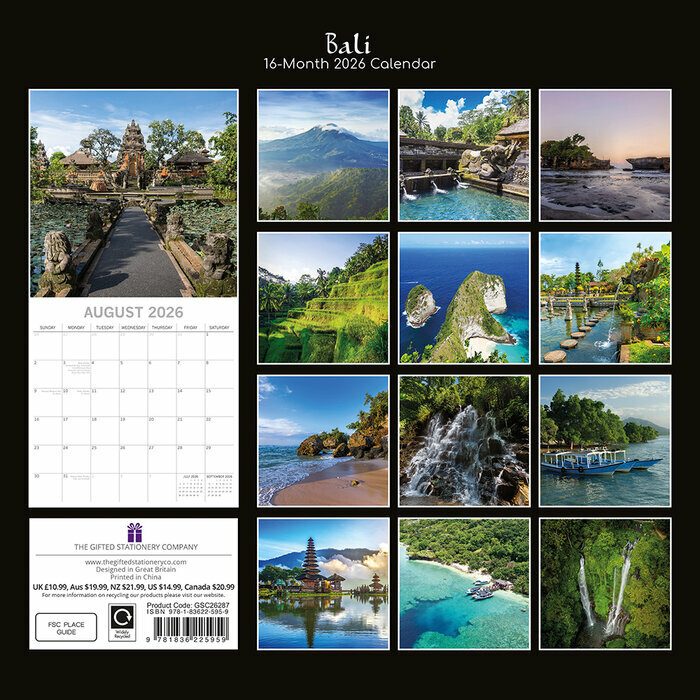 Calendrier Papier 2025 Bali Indonsie