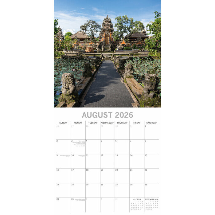 Calendrier 2025 Bali 