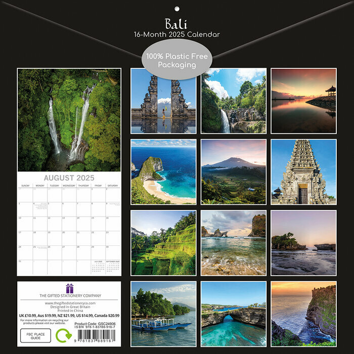 Calendrier ¨Papier 2025 Bali Indonésie