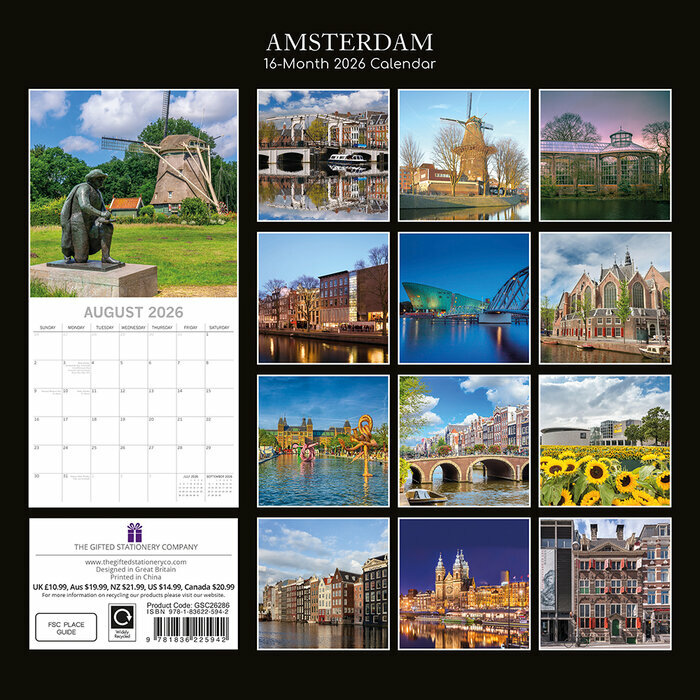 Calendrier 2026 Amsterdam Pays Bas