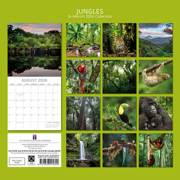 Calendrier 2026 Jungles et ses Animaux