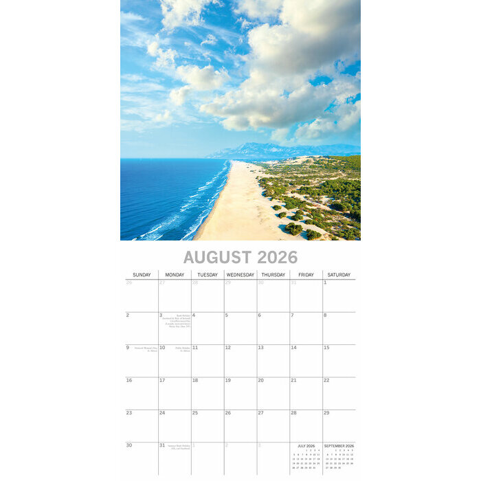 Calendrier papier 2026 Plages Paradisiaques
