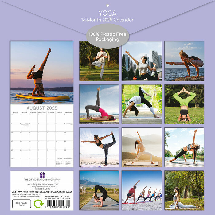 Calendrier Papier 2025 Yoga Postures Zen