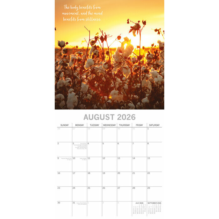 Calendrier papier 2026 Tranquillit Zen Mditation