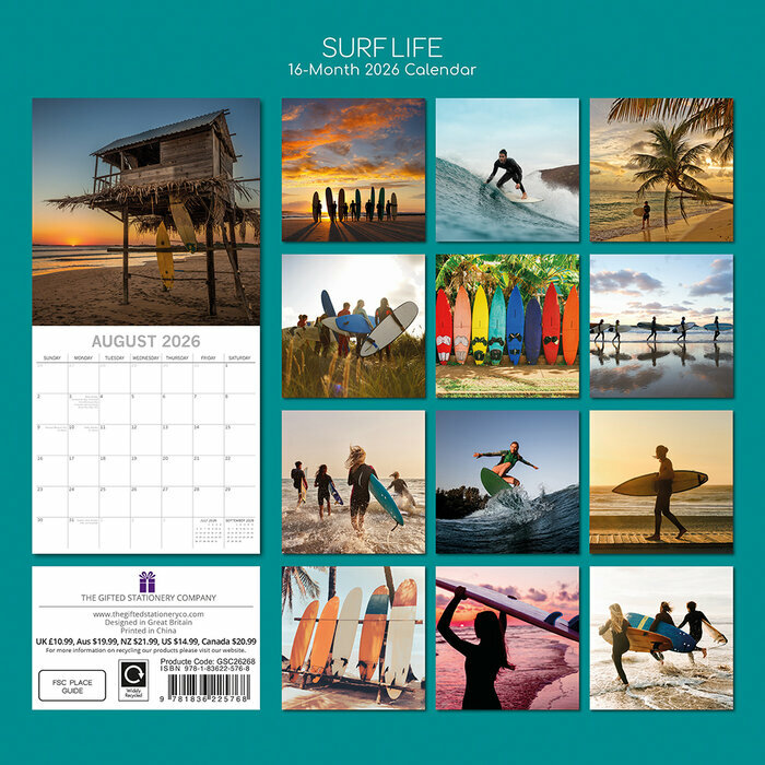 Calendrier 2026 Surf et Surf Life Plage