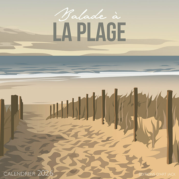 Calendrier Mural 2026 Balade  la plager - Pauline Launay