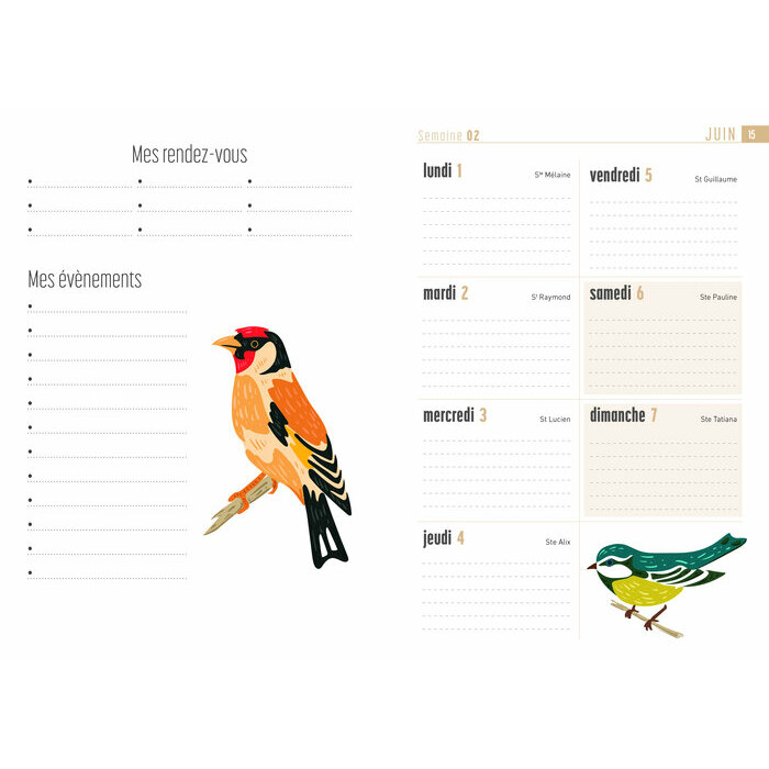 Agenda 2026  Oiseaux du Jardin
