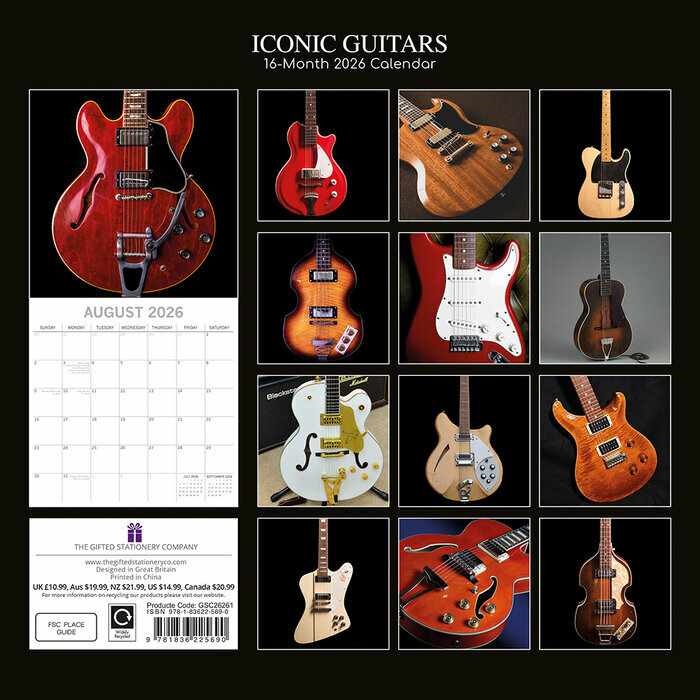 Calendrier 2026 Guitares Iconiques Instrument