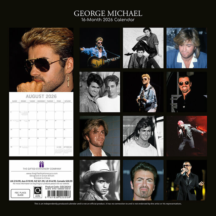 Calendrier Papier 2025 Georges Michael Chanteur
