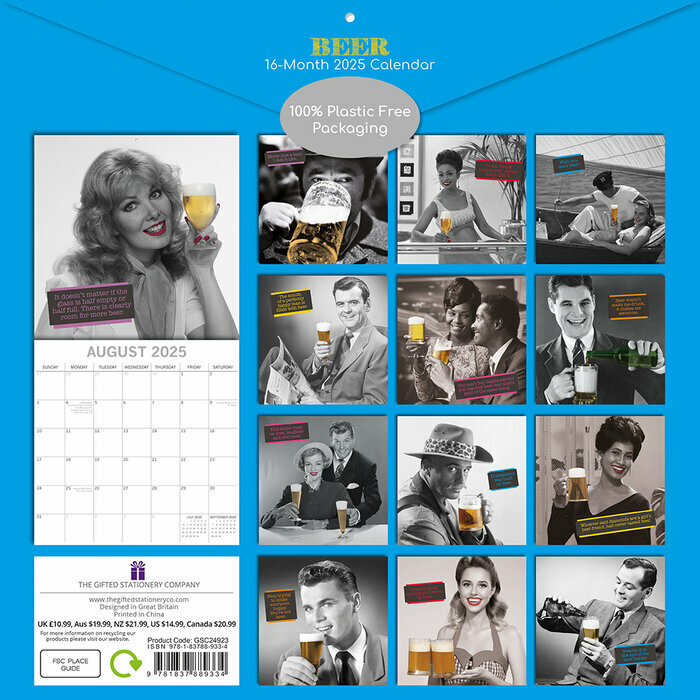 Calendrier Papier 2025 Photo Humour Fan Bière 