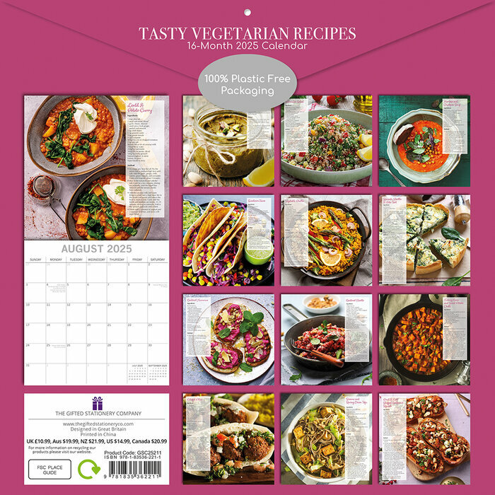 Calendrier Papier 2025 Cuisine Végétarienne et Gourmande
