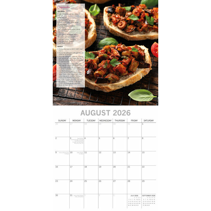 Calendrier papier 2026 Cuisine Vgan et Gourmande