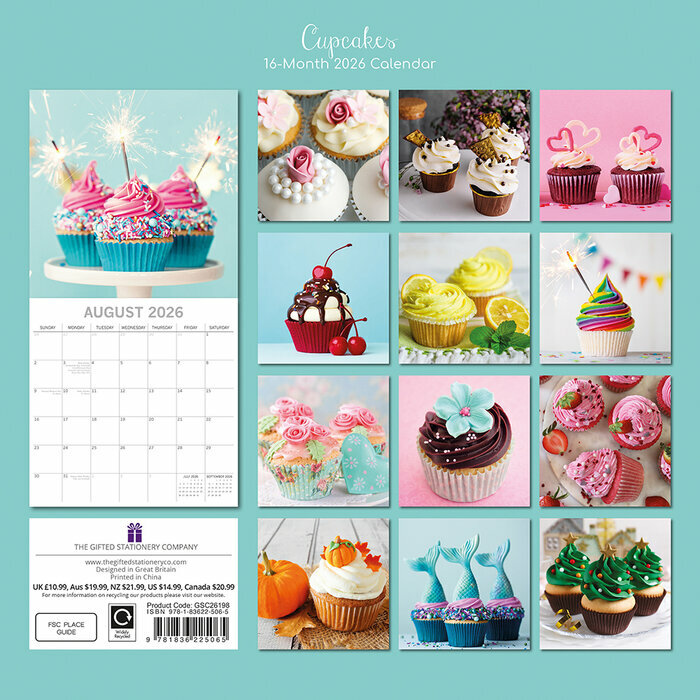 Calendrier 2026 Pâtisserie Cupcakes