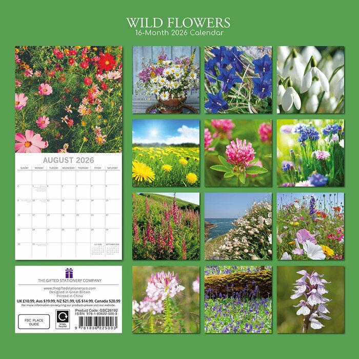 Calendrier Papier  2025 Fleurs des Champs