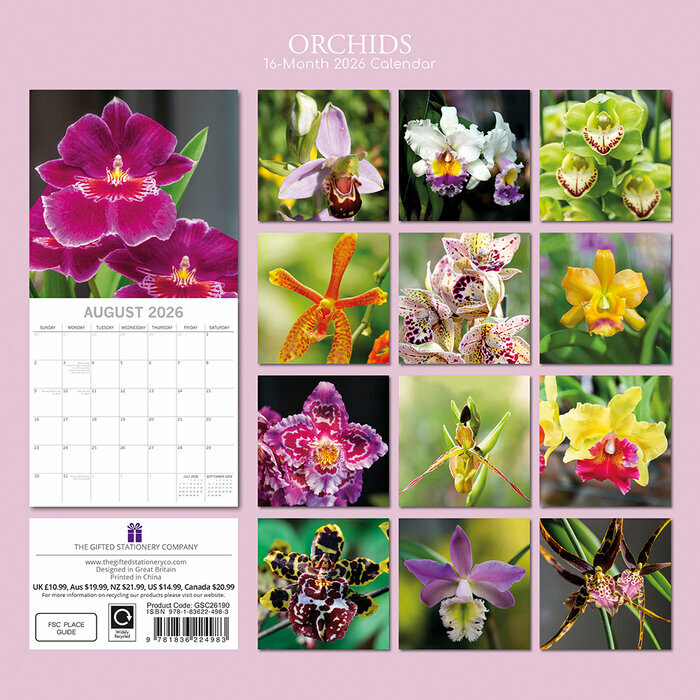 Calendrier papier 2025 Fleurs d'Orchides