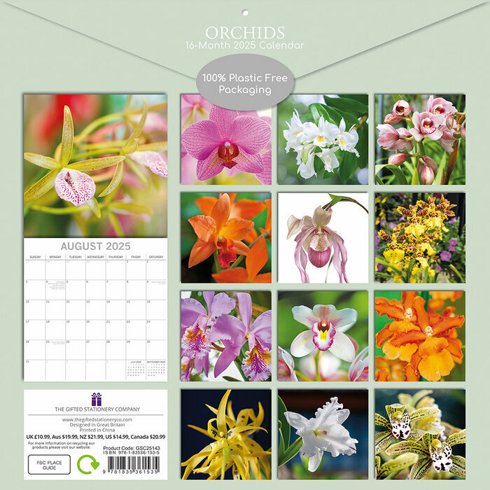 Calendrier papier 2025 Fleurs d'Orchidées