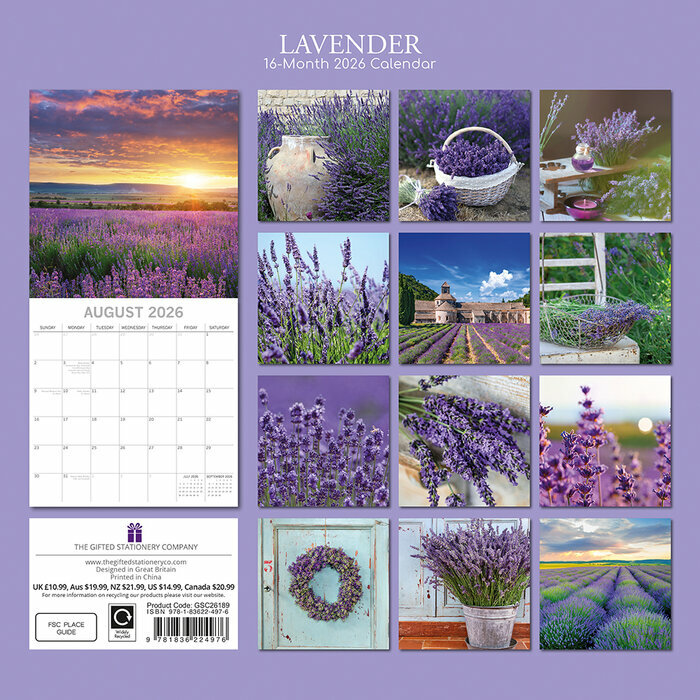 Calendrier Mural 2026 Provence Lavande