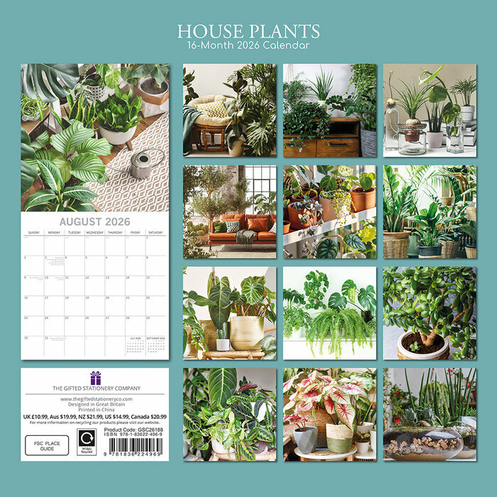 Calendrier Papier 2025 Plantes d'Intrieures