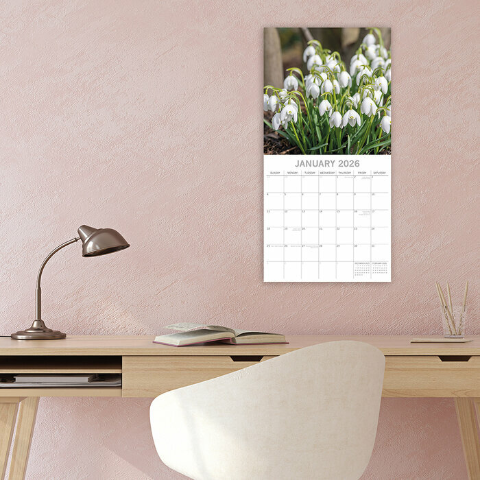 Calendrier mural 2026 Une Fleur par Mois et Saisons