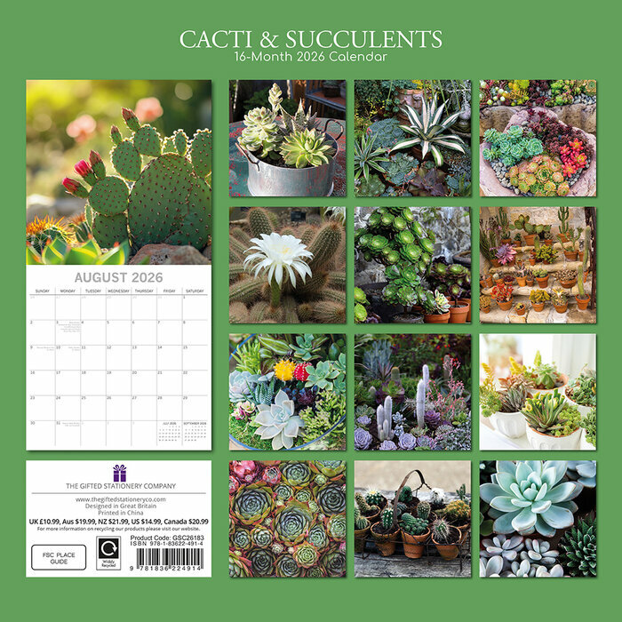 Calendrier  2026 Cactus et Plantes Succulentes
