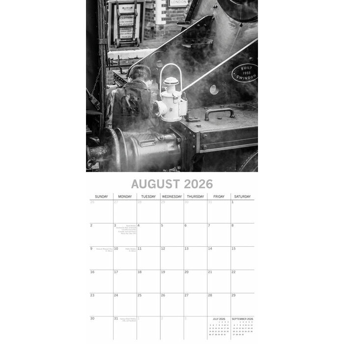 Calendrier Mural 2026 Train  Vapeur 