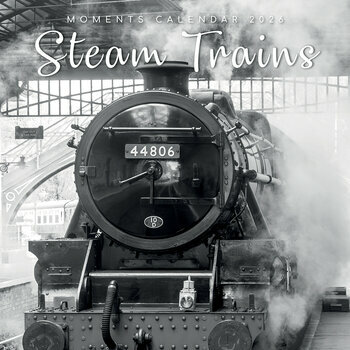 Calendrier 2026 Train à Vapeur Noir et Blanc