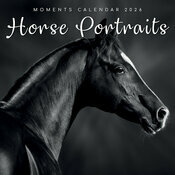 Calendrier Mural 2026 Portraits Chevaux Noir et Blanc
