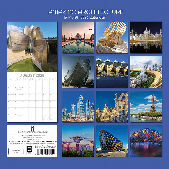 Calendrier papier 2026 Architectures Incroyables du Monde 