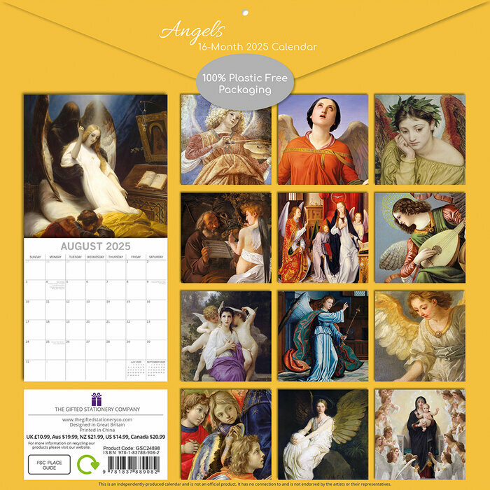 Calendrier Papier 2025 Anges Angelots Clestes
