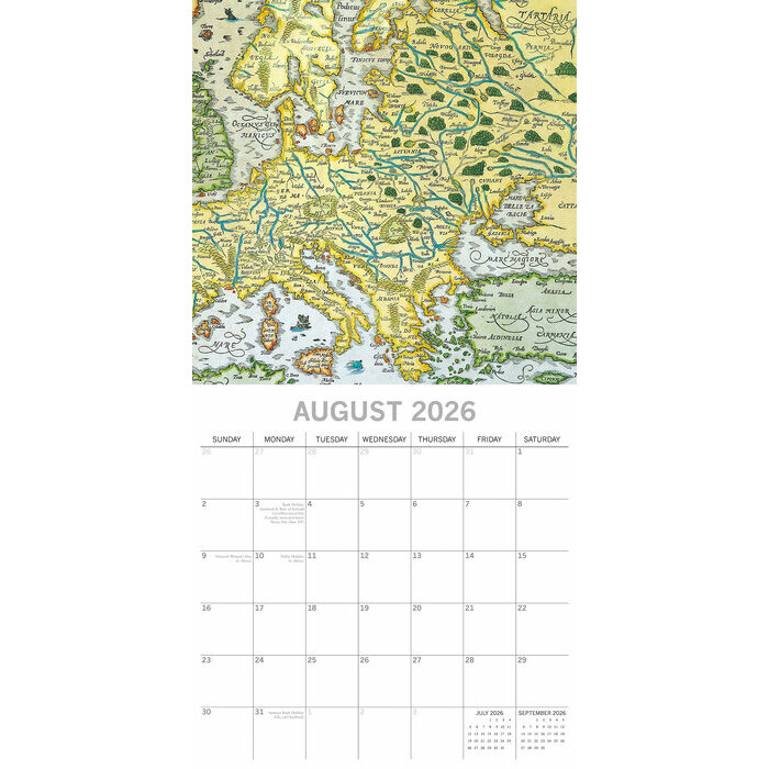 Calendrier papier 2026 Cartes Antiques Gographiques