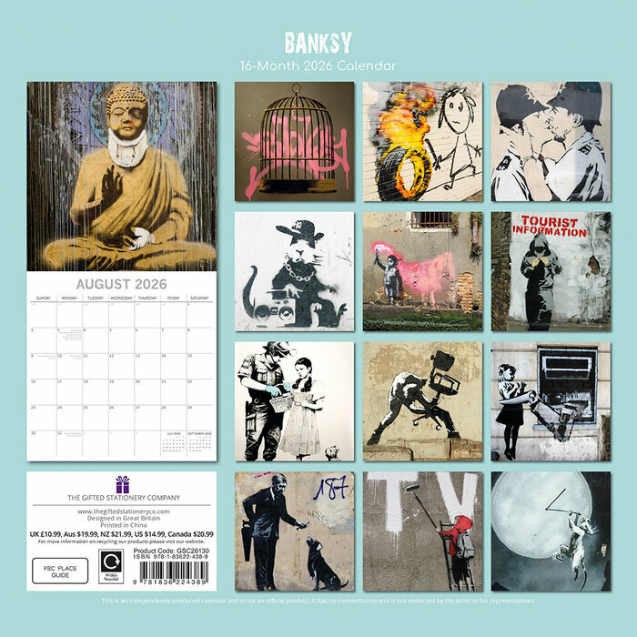 Calendrier  2026 Art Urbain Banksy Graffiti