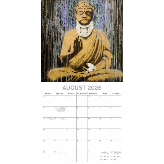Calendrier papier 2026 Art Urbain Banksy Graffiti