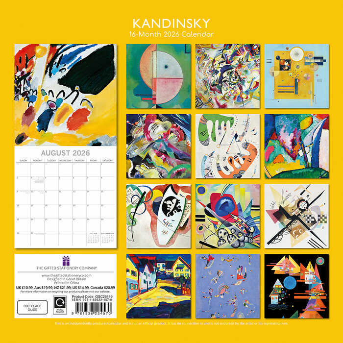 Calendrier 2026 Artiste Wassily Kandinsky