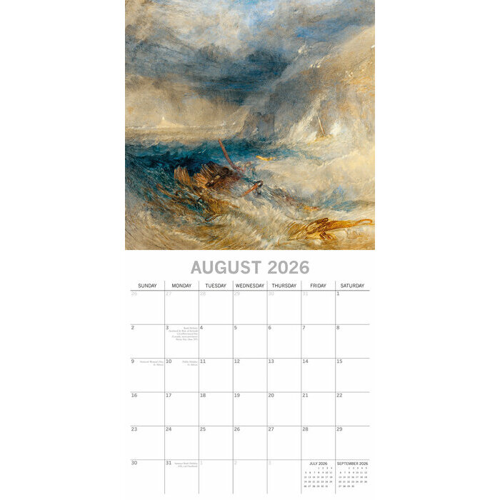 Calendrier Mural 2026  William Turner