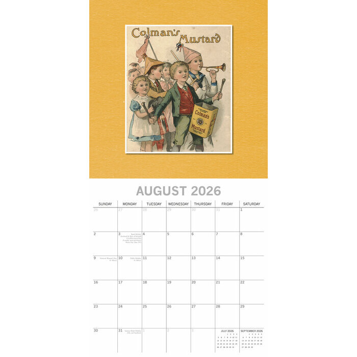 Calendrier papier 2026 Affiches Publicitaires Rtro Vintage