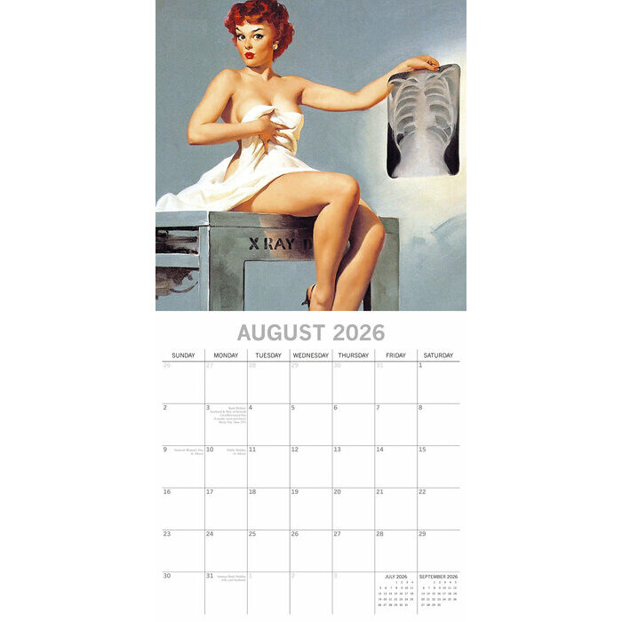 Calendrier Mural 2026 Pin up Rétro 