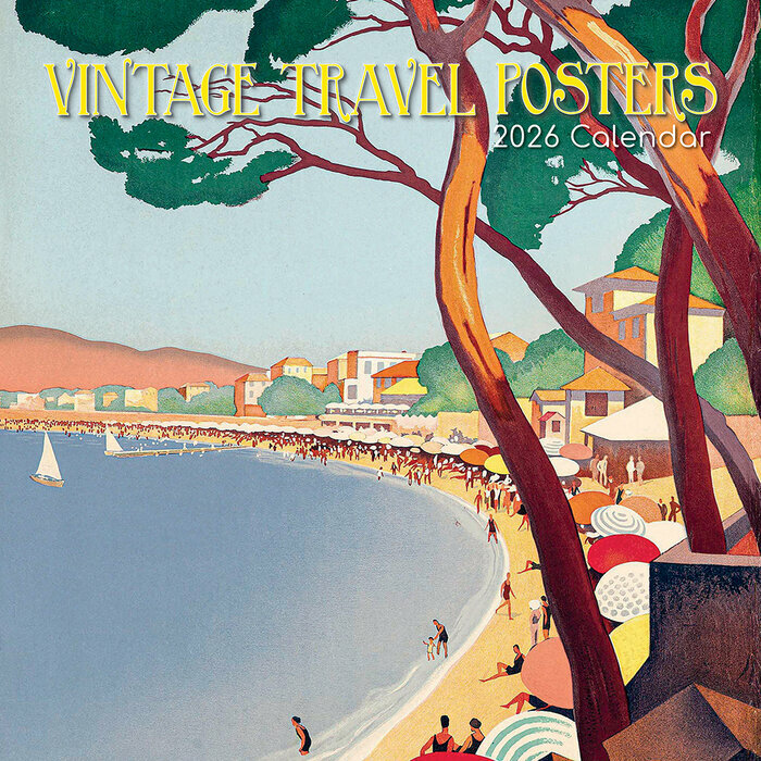 Calendrier Mural 2026 Affiches Publicitaires Voyage Rtro Vintage